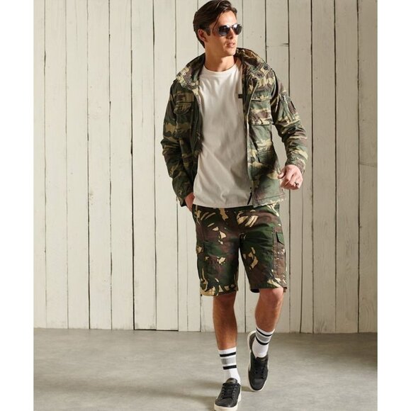 Superdry Mens Rookie Edition Camo Patch Military Jacket Size Large Green AN EXC - Picture 1 of 12